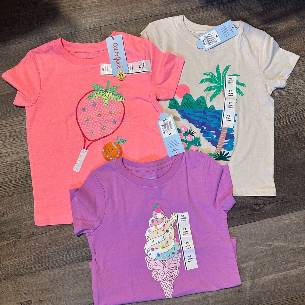Cat & Jack Kids Short Sleeve Tees - 4t shirt bundle